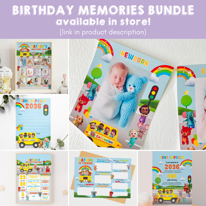 Cocomelon Wheels on the Bus Birthday Memories Kit