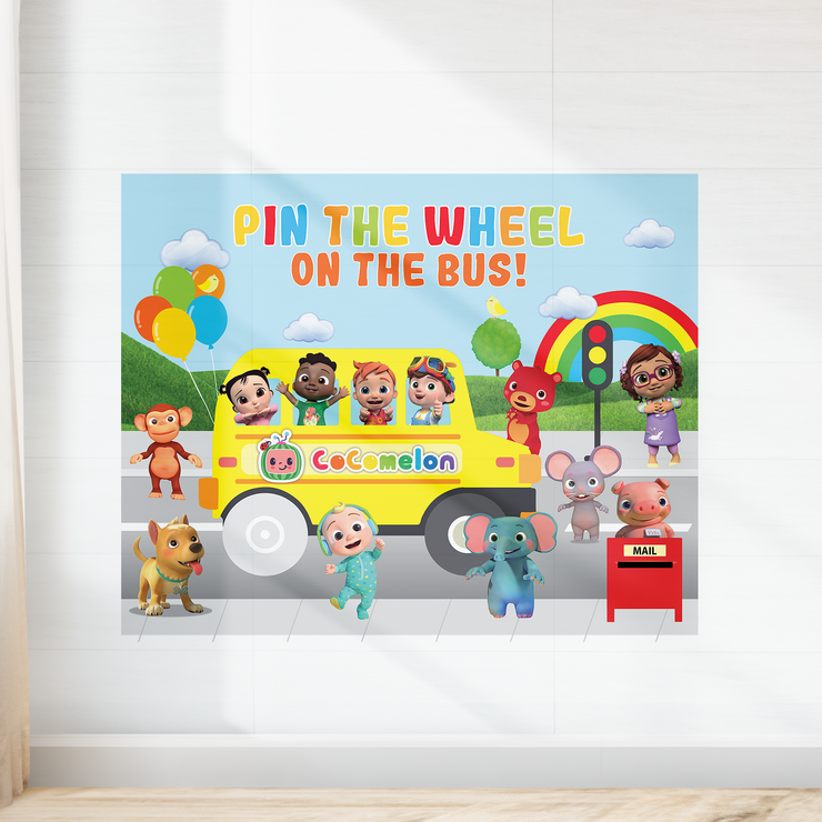 Cocomelon Wheels on the Bus Pin The Wheel Party Game