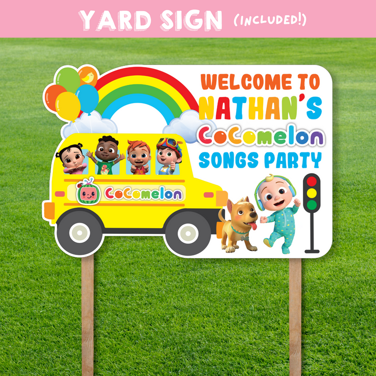 Cocomelon Wheels on the Bus Yard Sign