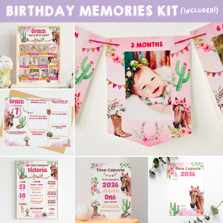 Cowgirl Horse Birthday Memories Kit