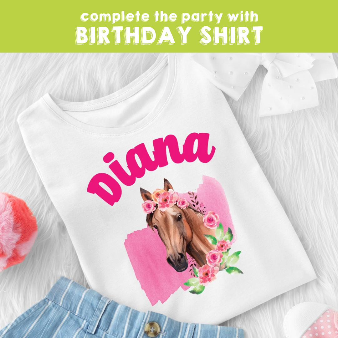 Cowgirl Horse Birthday Shirt