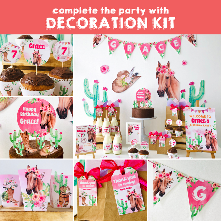 Cowgirl Horse Decoration Kit