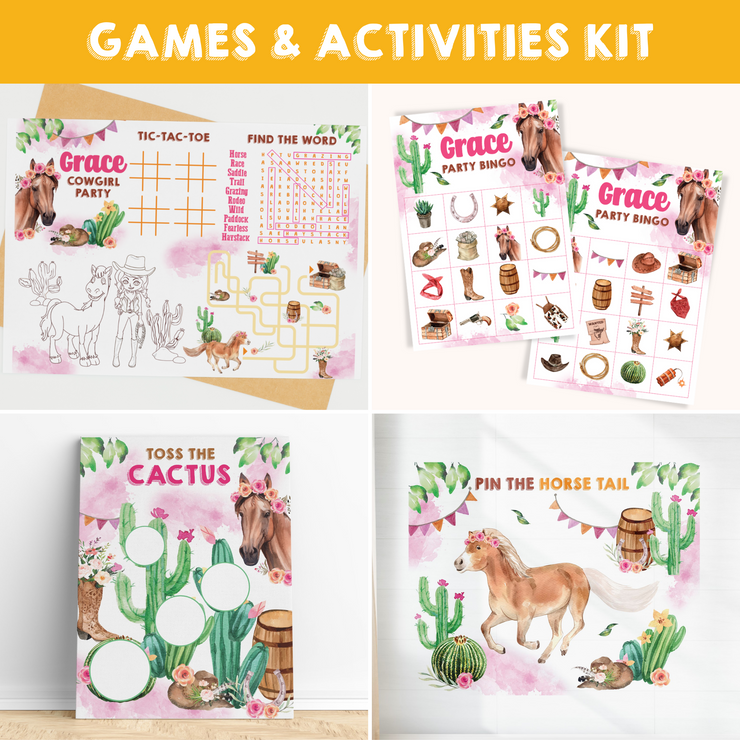 Cowgirl Horse Games and ActivitiesKit