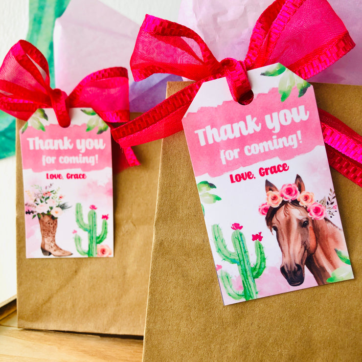 Horse Party Favors Gift Tags