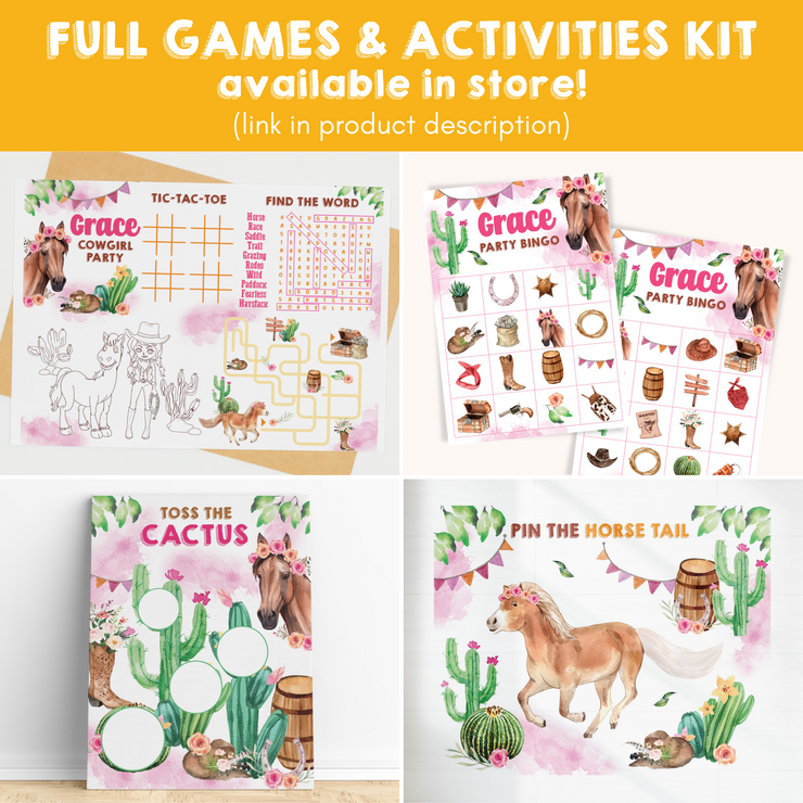 Cowgirl Horse Party Game and Activities