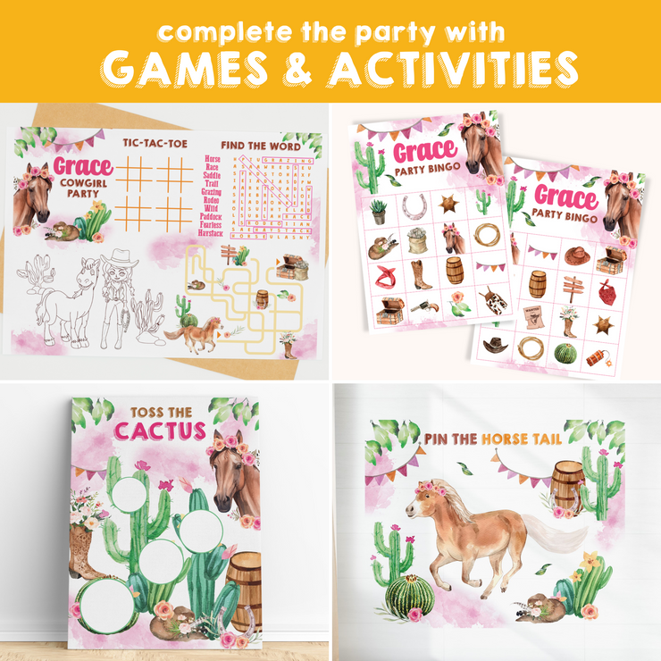 Cowgirl Horse Birthday Party Games and Activities