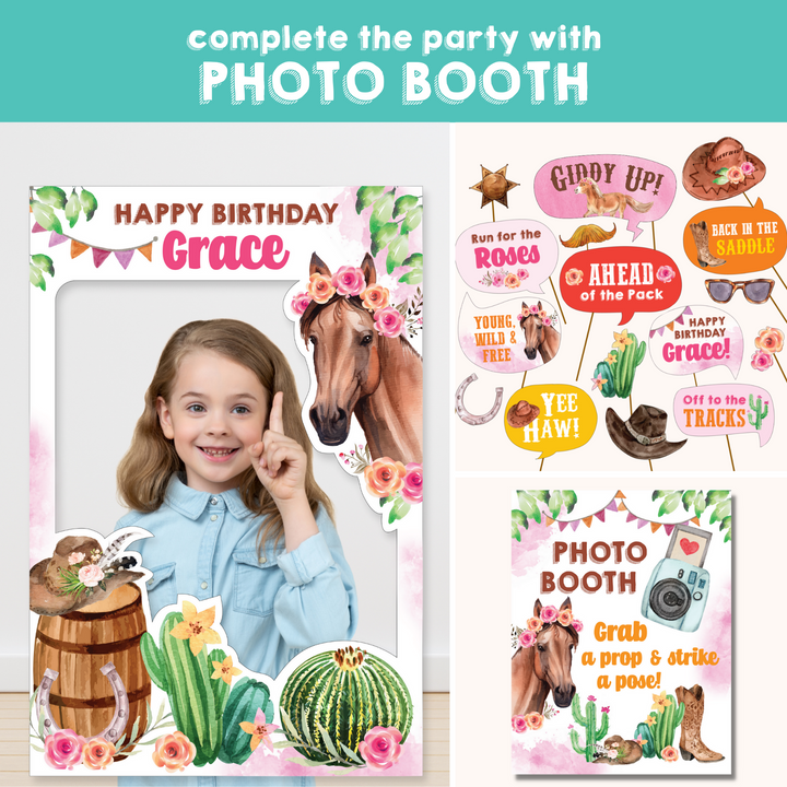 Cowgirl Horse Birthday Party Photo Booth