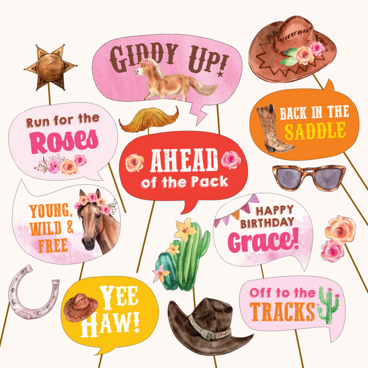 Cowgirl Horse Party Photo Props