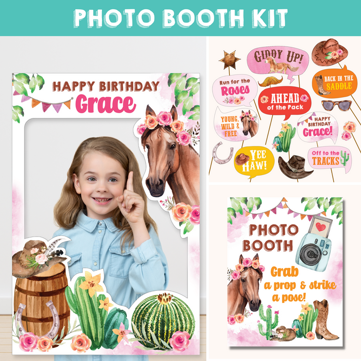 Cowgirl Horse Photo Booth Kit