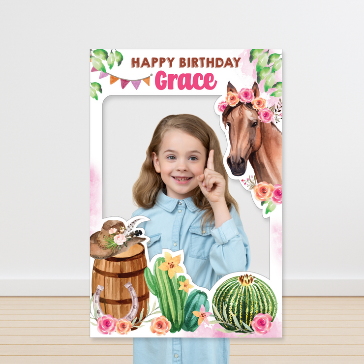 Cowgirl Horse Photo Booth Printable Frame