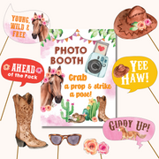 Cowgirl Horse Photo Booth Strike A Pose Sign