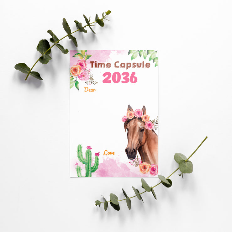 Cowgirl Horse Time Capsule Note