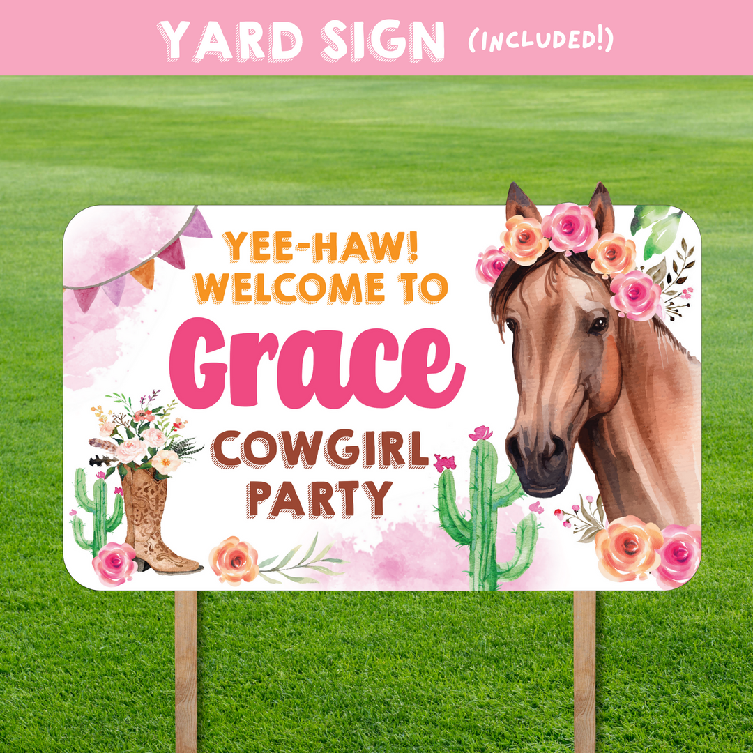 Cowgirl Horse Yard Sign