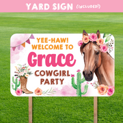 Cowgirl Horse Yard Sign