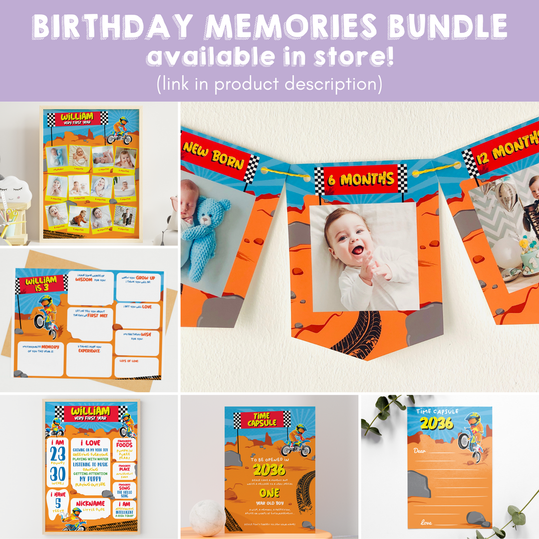 Dirt Bike Full Birthday Memories Bundle