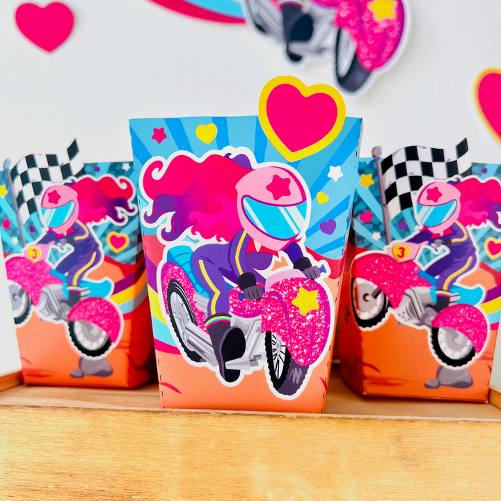 Dirt Bike Girl Favor Boxes