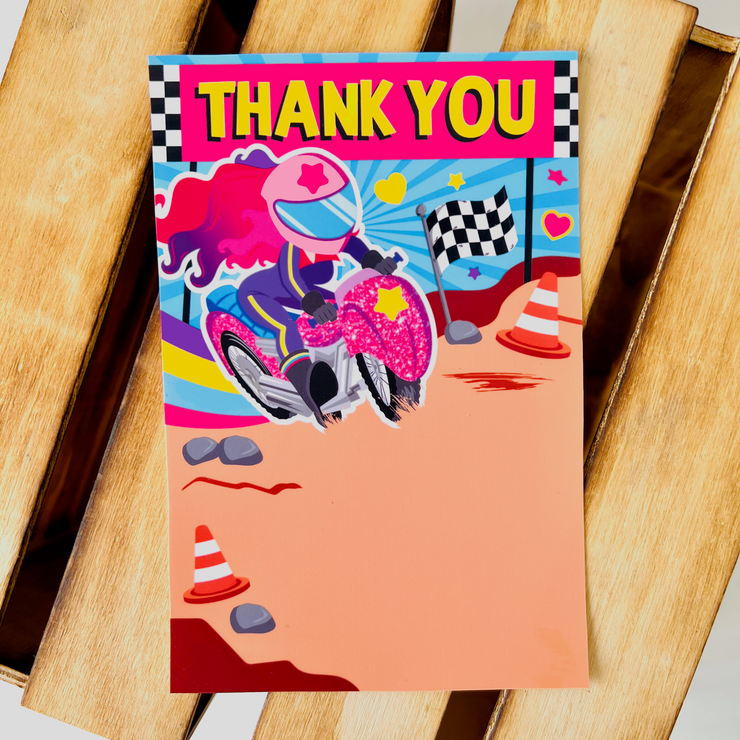 Dirt Bike Girl Thank You Card