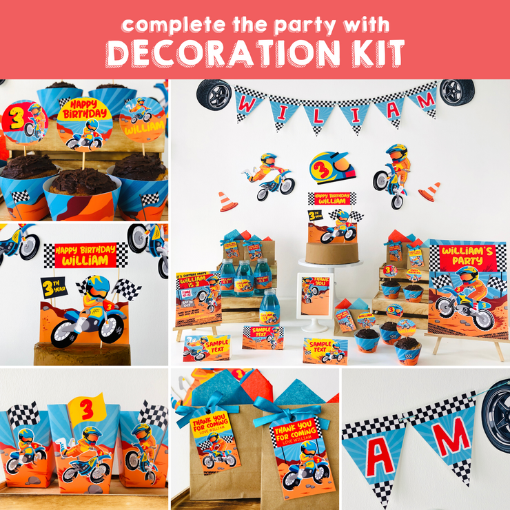 Dirt Bike Party Decoration Kit