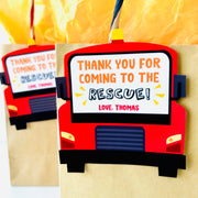 Fire Engine Party Favor Tags