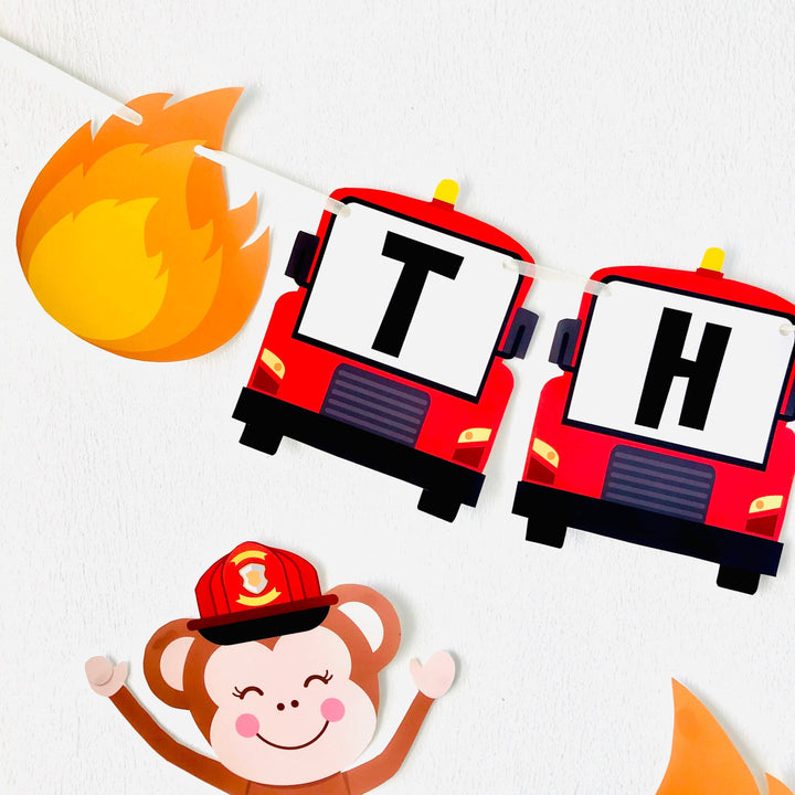 Fire Truck Birthday Banner