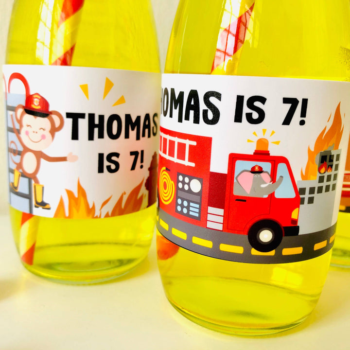 Fire Truck Drinks Labels