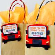 Fire Truck Party Favor Tags