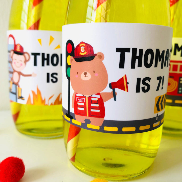 Firefighter Bottle Stickers