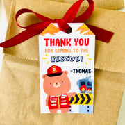 Firefighter Party Favor Tag