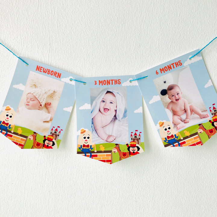 First Birthday Baby Monthly Milestone Banner