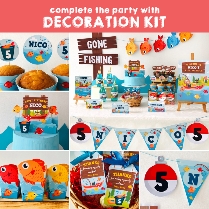 Fishing Party Decorations Kit