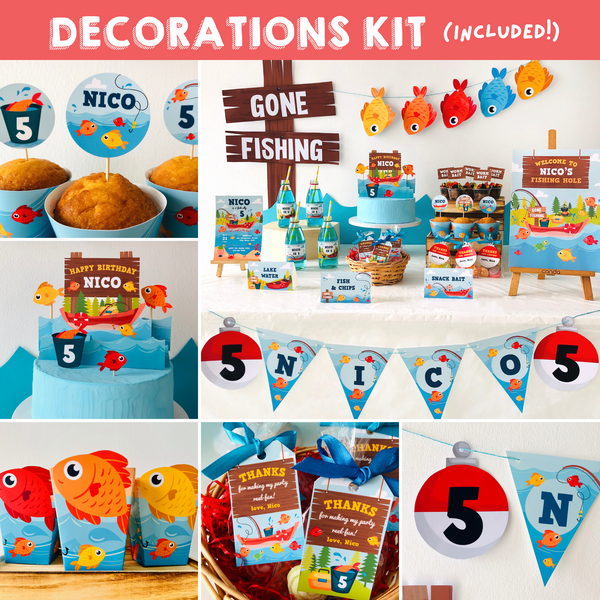 Fishing Party Decorations Kit