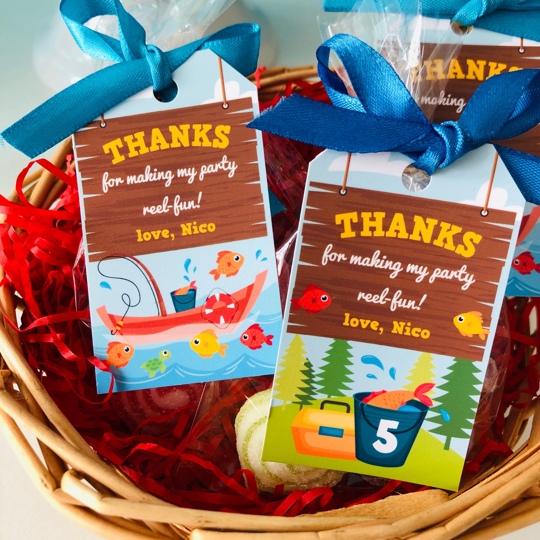 Fishing Party Favors Gift Tags Printable