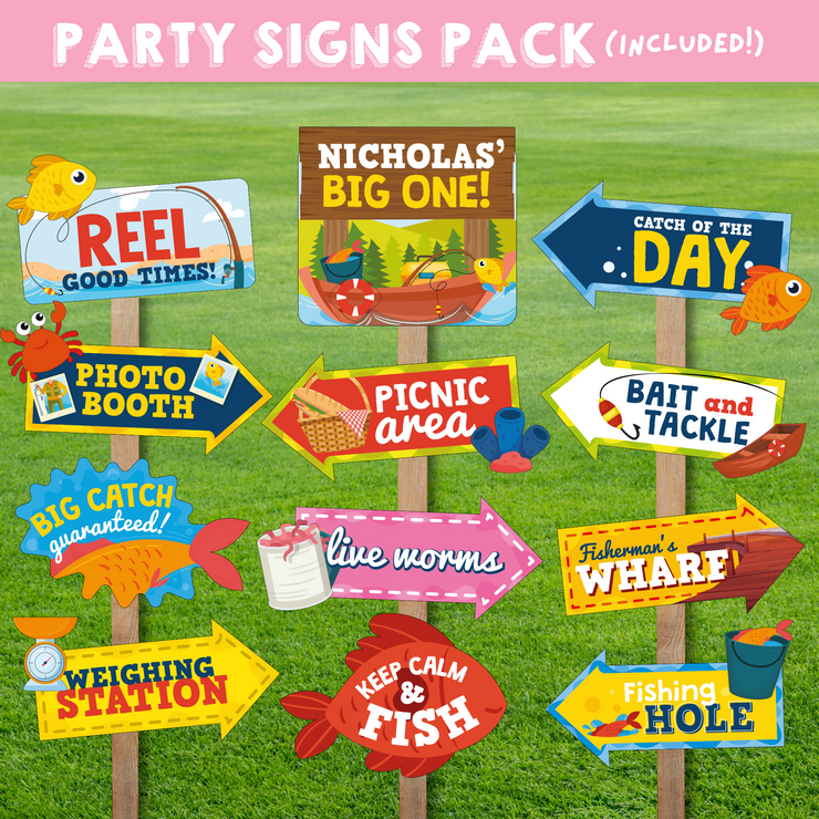 Fishing Party Signs Pack