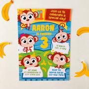 Five Little Monkeys Birthday Invitation