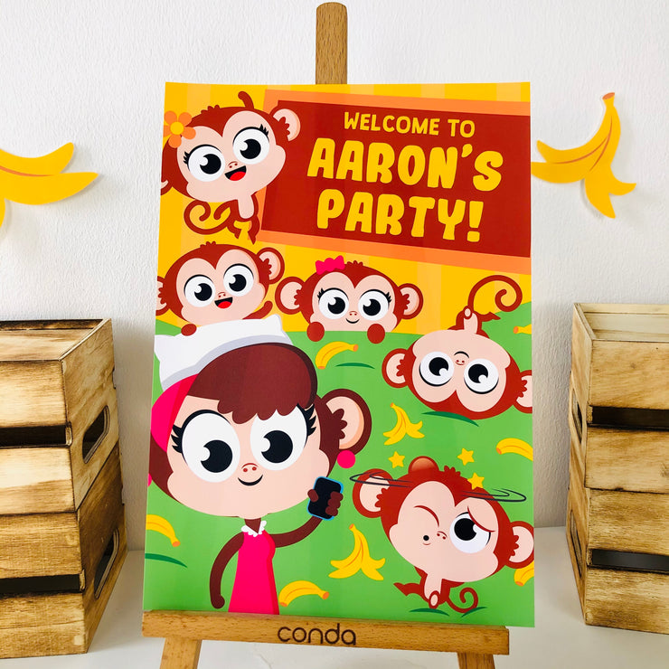 Five Little Monkeys Party Sign