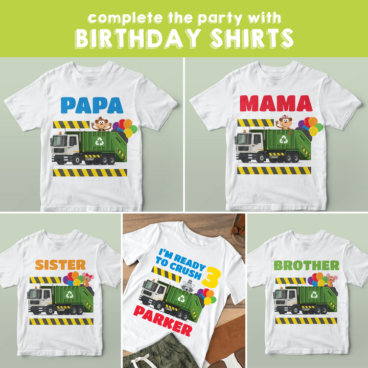 Garbage Truck Birthday Shirts