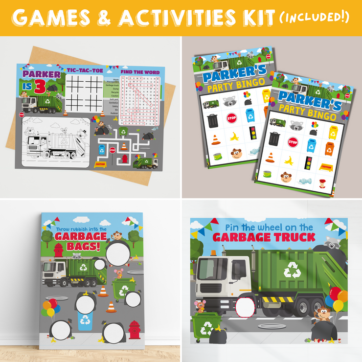 Garbage Truck Games and Activities Kit