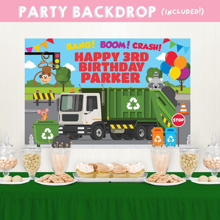 Garbage Truck Party Backdrop