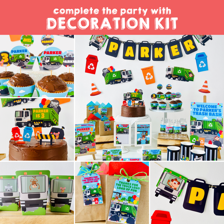 Garbage Truck Party Decorations Kit