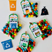 Garbage Truck Party Favor Tags