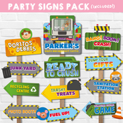 Garbage Truck Party Signs Pack