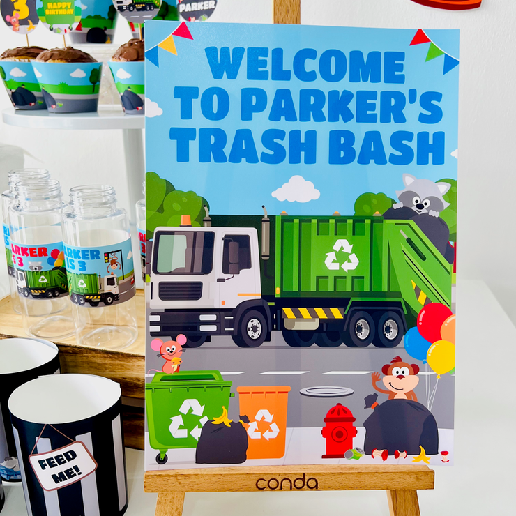 Garbage Truck Party Welcome Sign