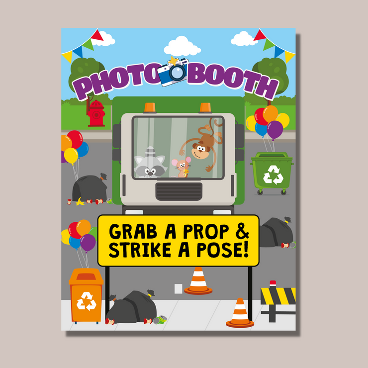 Garbage Truck Photo Booth Display Sign