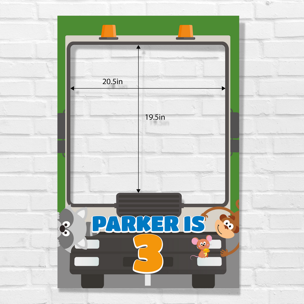 Garbage Truck Photo Booth Frame Size