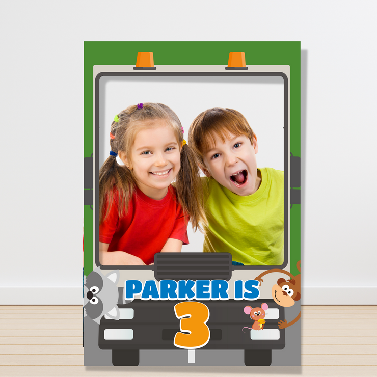 Garbage Truck Photo Booth Frame
