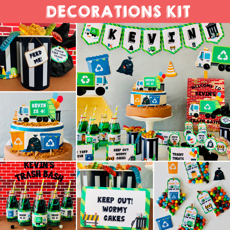 Garbage Truck Party Decorations Kit