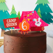 Glamping Girl Camp Out Cake Topper