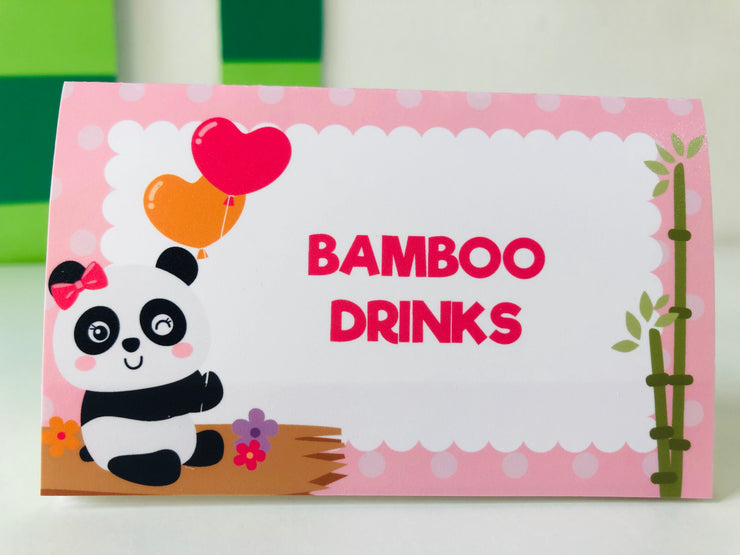 Girl Panda Party Food Label
