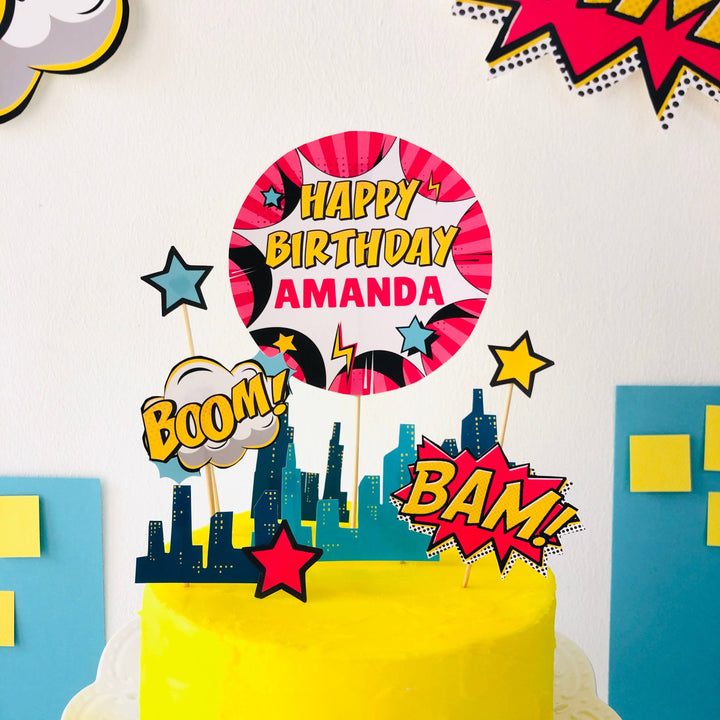 Girl Superhero Cake Topper