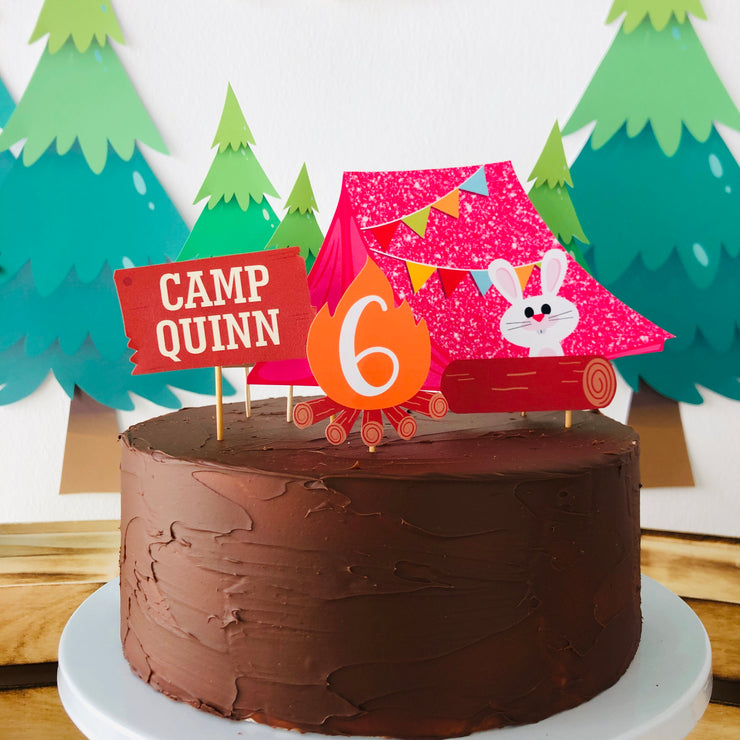 Glamping Party Cake Topper